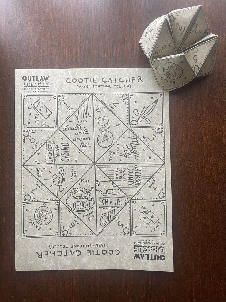 The Outlaw Oracle Cootie Catcher / Paper Fortune Teller (Printable Digital Download)