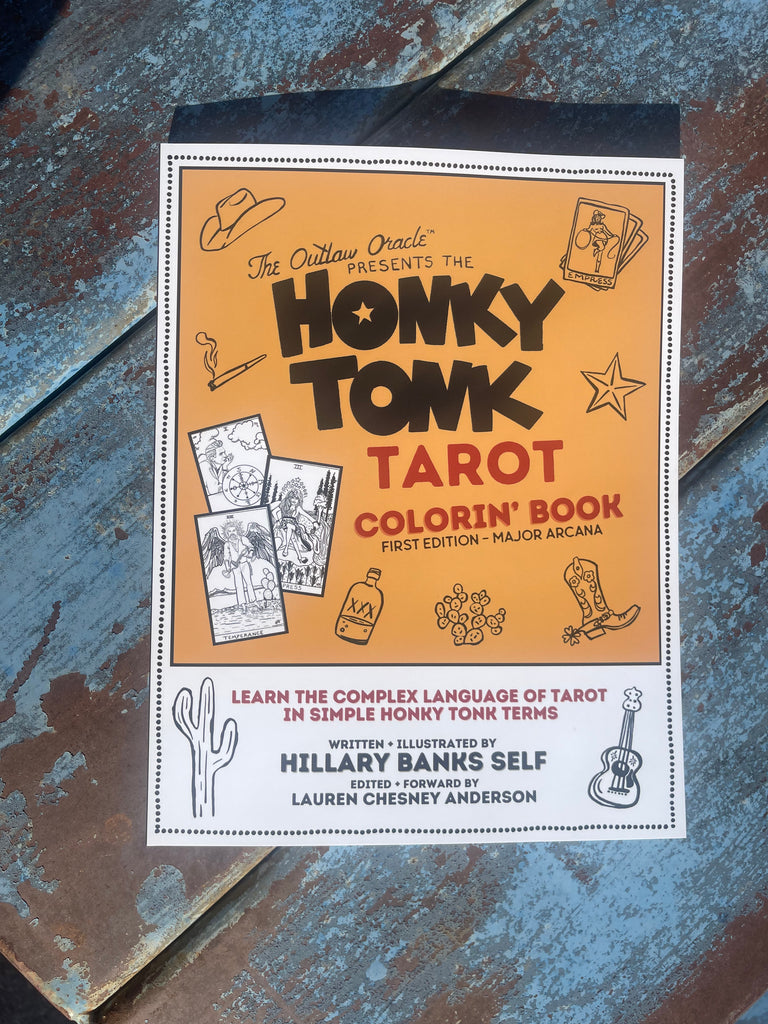 The Outlaw Oracle's Honky Tonk Tarot Colorin' Book - Rebel Tarot Illustrations - First Edition